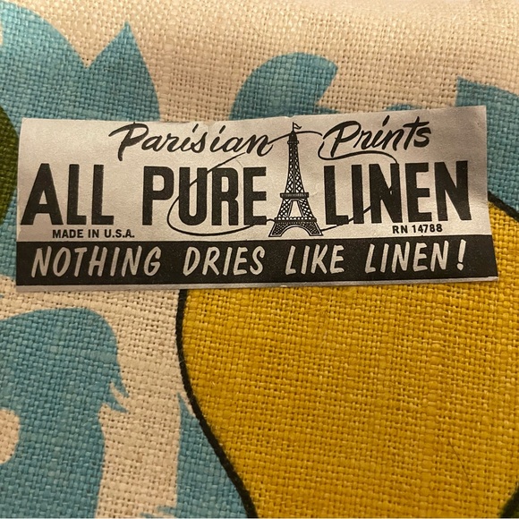 VINTAGE NOS Parisian Prints 100% Linen Kitchen Towel - Picture 2 of 10